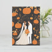 Uitnodigingen voor Pumpkin herfst Engagement (Staand voorkant)