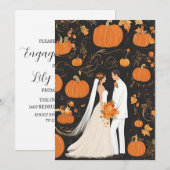 Uitnodigingen voor Pumpkin herfst Engagement (Voorkant / Achterkant)