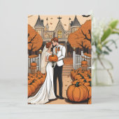 Uitnodigingen voor Pumpkin herfst Engagement (Staand voorkant)