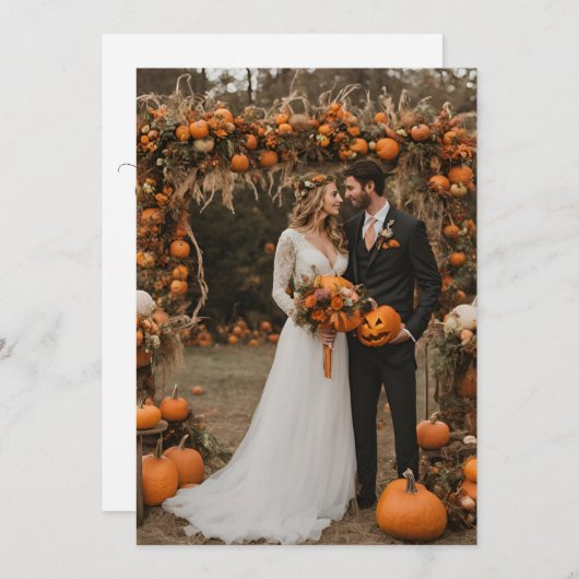 Uitnodigingen voor Pumpkin herfst Engagement (Voorkant / Achterkant)