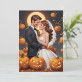 Uitnodigingen voor Pumpkin herfst Engagement (Staand voorkant)