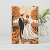 Uitnodigingen voor Pumpkin herfst Engagement (Staand voorkant)