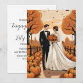 Uitnodigingen voor Pumpkin herfst Engagement (Voorkant / Achterkant)