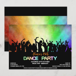 Uitnodigingen voor Rainbow Glow Dance Party
