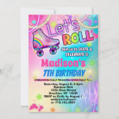 Uitnodigingen voor Rainbow Retro Roller Skating (Voorkant)