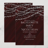 Uitnodigingen voor Red & Diamond Glamour Sparkle P (Voorkant / Achterkant)