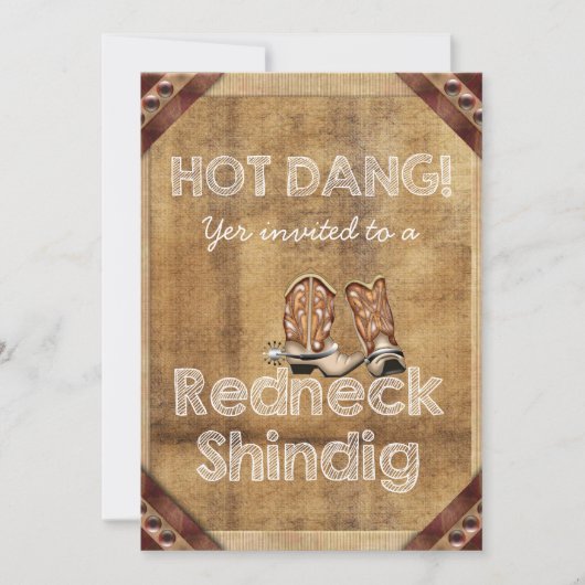 Uitnodigingen voor Redneck-feestje (Voorkant)
