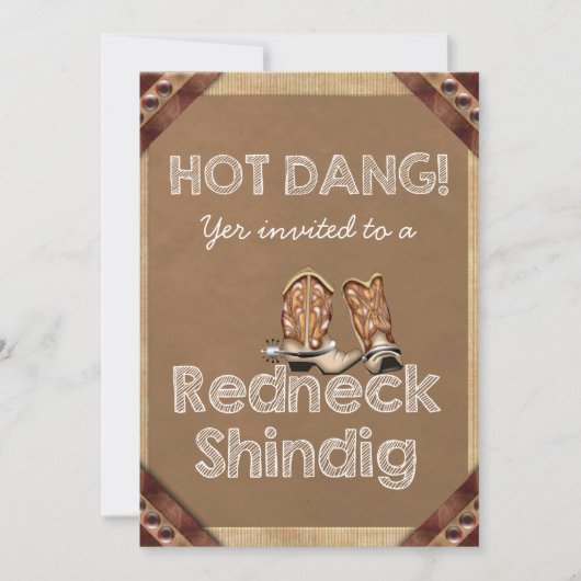 Uitnodigingen voor Redneck-feestje (Voorkant)