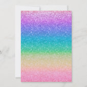Uitnodigingen voor Regenboog Glitter Glam Feest (Achterkant)