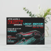 Uitnodigingen voor reptielenverjaardagsfeest (Staand voorkant)