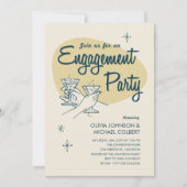Uitnodigingen voor Retro Engagement Party (Voorkant)