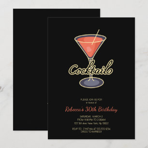 Uitnodigingen voor retro-stijl cocktailparty