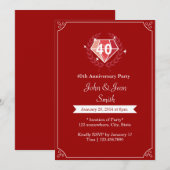 Uitnodigingen voor Robijn 40-jarig huwelijksfeest (Voorkant / Achterkant)