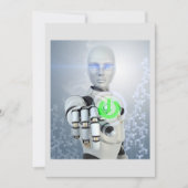 Uitnodigingen voor Robot Pushing Power Button (Voorkant)