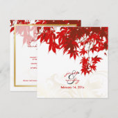 Uitnodigingen voor Rode Maple Leaves/fall bruiloft (Voorkant / Achterkant)