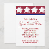 Uitnodigingen voor Rode Sterren Campagnefeest (Voorkant / Achterkant)