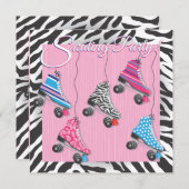 Uitnodigingen voor roller skate-feestje (Voorkant / Achterkant)