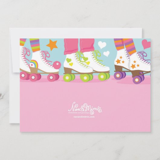 Uitnodigingen voor roller Skating-verjaardagsfeest (Achterkant)