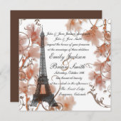 Uitnodigingen voor romantische bruiloft in de Eiff (Voorkant / Achterkant)