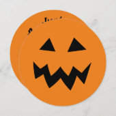Uitnodigingen voor ronde pumpkin Halloween Birthda (Voorkant / Achterkant)