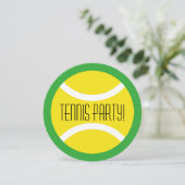 Uitnodigingen voor ronde tennis ball Birthday (Staand voorkant)