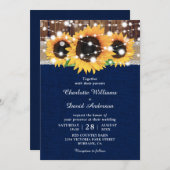 Uitnodigingen voor roodbruine zonnebloemen en mari (Voorkant / Achterkant)