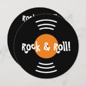 Uitnodigingen voor rots- en rolverjaardagsfeestdag (Voorkant / Achterkant)