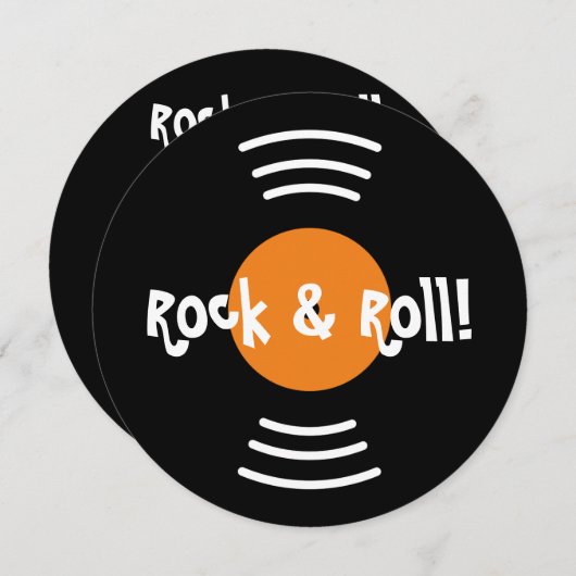 Uitnodigingen voor rots- en rolverjaardagsfeestdag (Voorkant / Achterkant)