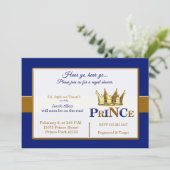 Uitnodigingen voor Royal Prince babyshower (Staand voorkant)