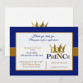 Uitnodigingen voor Royal Prince babyshower (Voorkant / Achterkant)