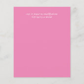 Uitnodigingen voor Roze Bloemen Trouwfeest met bud (Achterkant)