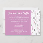 Uitnodigingen voor roze koffieliefhebbers (Voorkant)