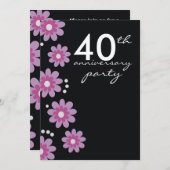 Uitnodigingen voor Ruby 40th Huwelijksjubileumfees (Voorkant / Achterkant)