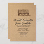 Uitnodigingen voor Rustic Boerderij Wedding (Voorkant / Achterkant)