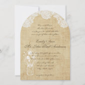 Uitnodigingen voor Rustic Country Lace en Burlap W (Voorkant)