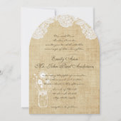 Uitnodigingen voor Rustic Country Lace en Burlap W (Voorkant)