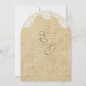 Uitnodigingen voor Rustic Country Lace en Burlap W (Achterkant)