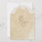 Uitnodigingen voor Rustic Country Lace en Burlap W (Achterkant)