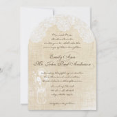 Uitnodigingen voor Rustic Country Lace en Burlap W (Voorkant)