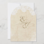 Uitnodigingen voor Rustic Country Lace en Burlap W (Achterkant)