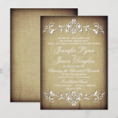 Uitnodigingen voor  Rustic Paper Flourish Wedding (Voorkant / Achterkant)