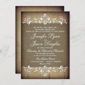 Uitnodigingen voor  Rustic Paper Flourish Wedding (Voorkant / Achterkant)