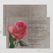Uitnodigingen voor Rustic Roos Wedding (Voorkant / Achterkant)