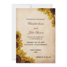 Uitnodigingen voor Rustic Sunflower Wedding