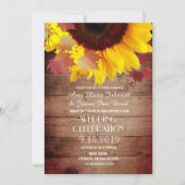 Uitnodigingen voor Rustic Sunflower Wedding (Voorkant)