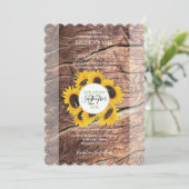 Uitnodigingen voor Rustic Sunflower Wedding (Staand voorkant)