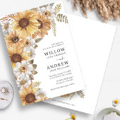 Uitnodigingen voor Rustic Sunflower Wedding