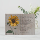 Uitnodigingen voor Rustic Sunflower Wedding (Staand voorkant)