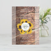 Uitnodigingen voor Rustic Sunflower Wedding (Staand voorkant)