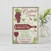 Uitnodigingen voor rustieke cocktailparty (Staand voorkant)